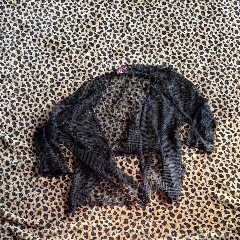 Black Sheer Mesh Cardigan